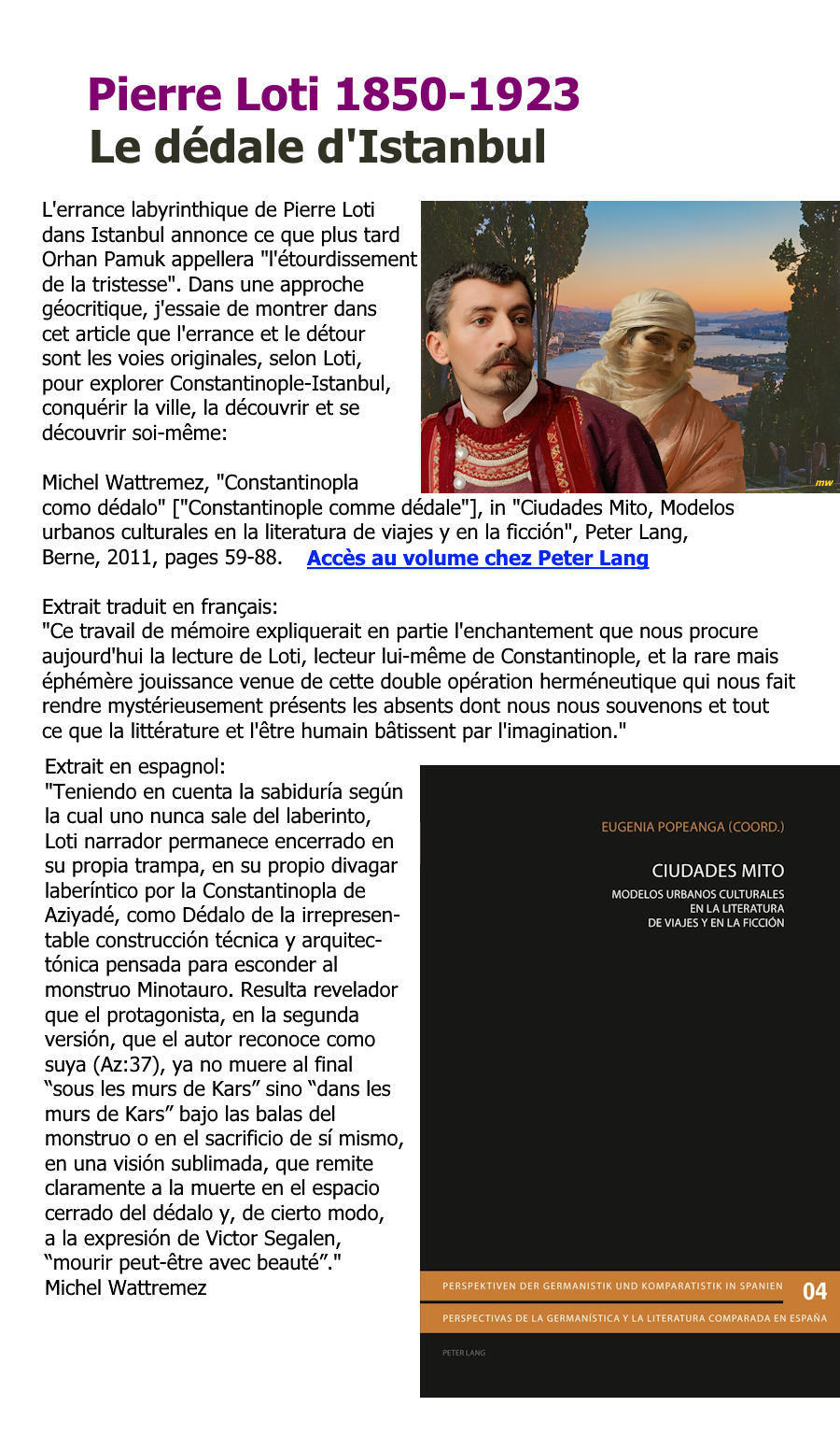 Pierre Loti Le dédale d'Istanbul